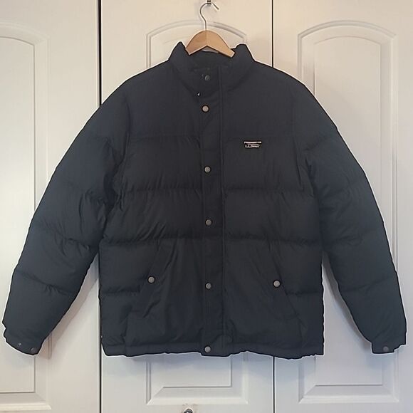 L.L.Bean Mountain Classic Water Repellant Down Puffer Jacket Black Size L - Picture 2 of 14
